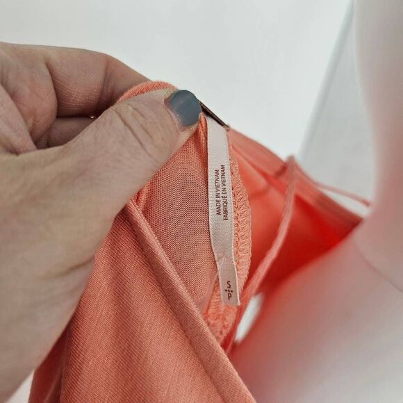 Free People Back in Town Tank Blouse Coral S New - Picture 5 of 8